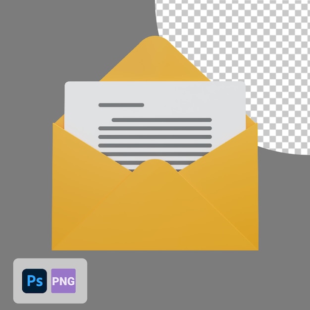 Mail front view 3d icon