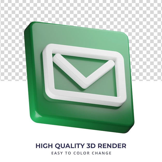 Mail icon high quality 3d rendering isolated concept