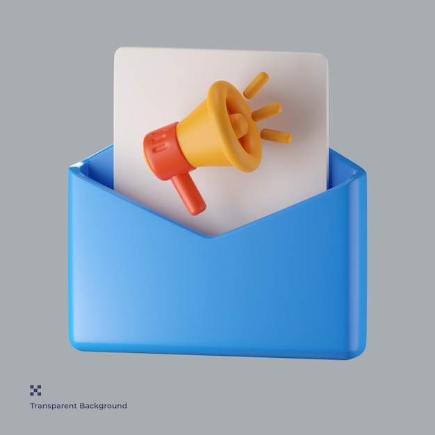 Mail marketing 3d icon illustration