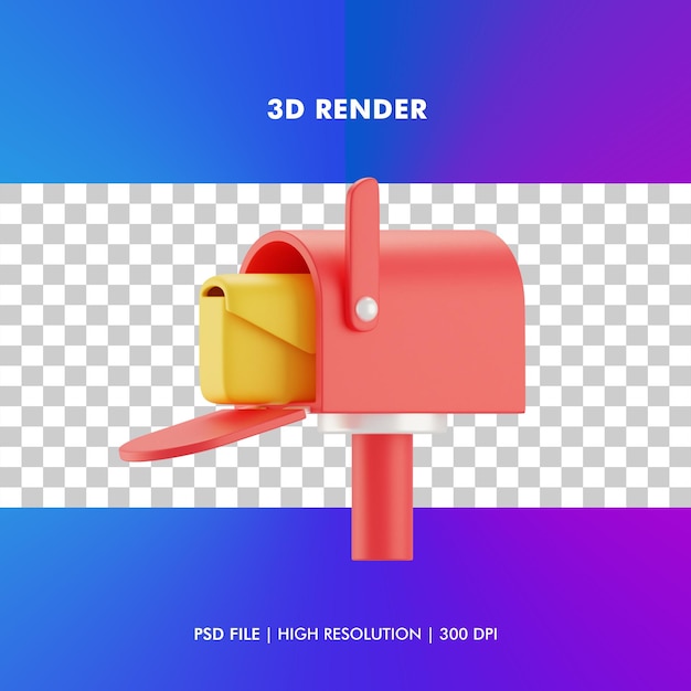 Mailbox 3d render illustration isolated