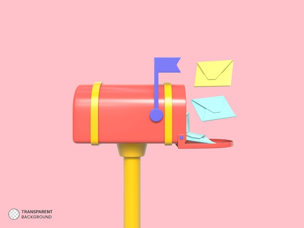 PSD mailbox icon isolated 3d render illustration