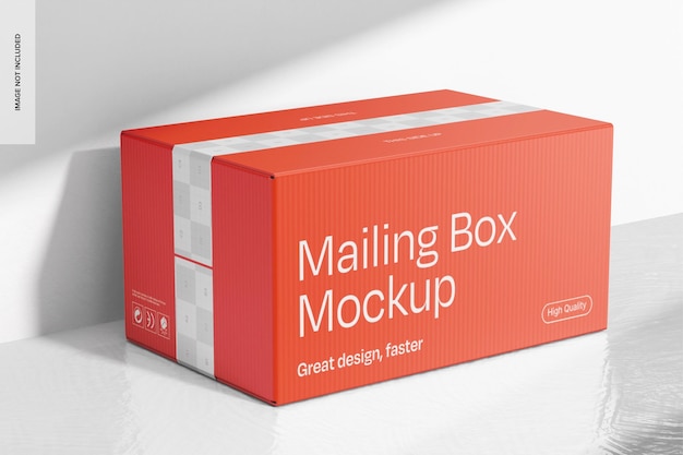 Mailing Box with Tape Mockup Perspective