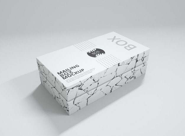 Mailing subscription box package mockup