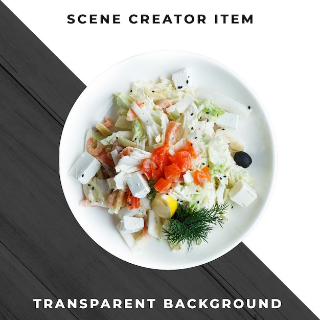 Main course food plate transparent PSD