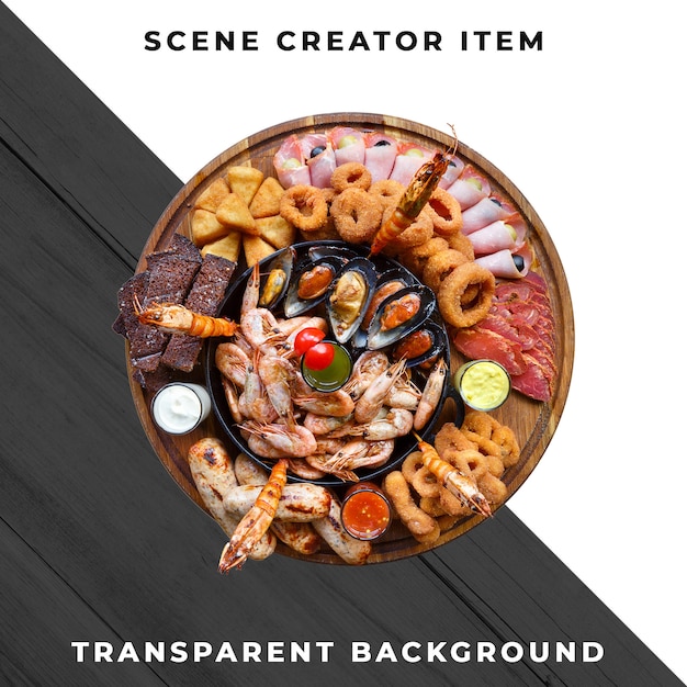 Main course food plate transparent PSD