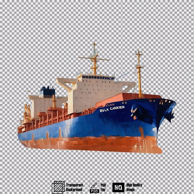 PSD majestic bulk carrier on transparent background