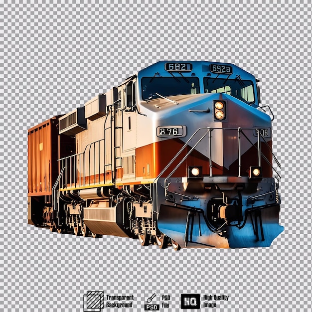 PSD majestic cargo train on transparent background