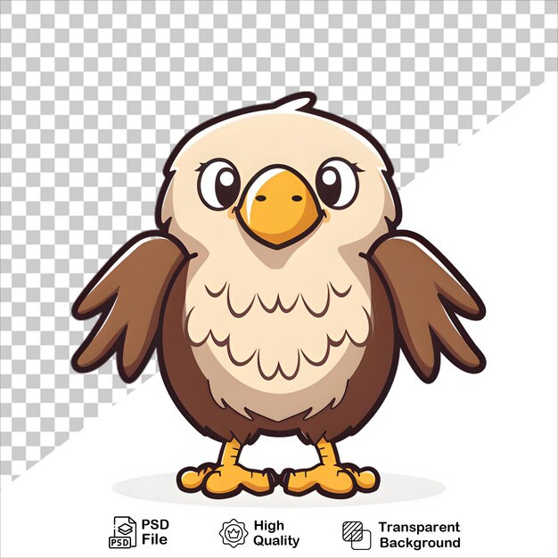 Majestic Cartoon Eagle with a Bright Yellow Beak