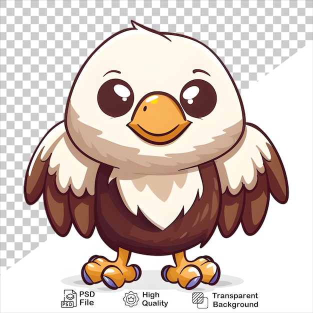 PSD majestic cartoon eagle with a bright yellow beak