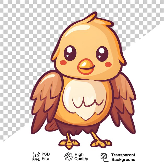 PSD majestic cartoon eagle with a bright yellow beak