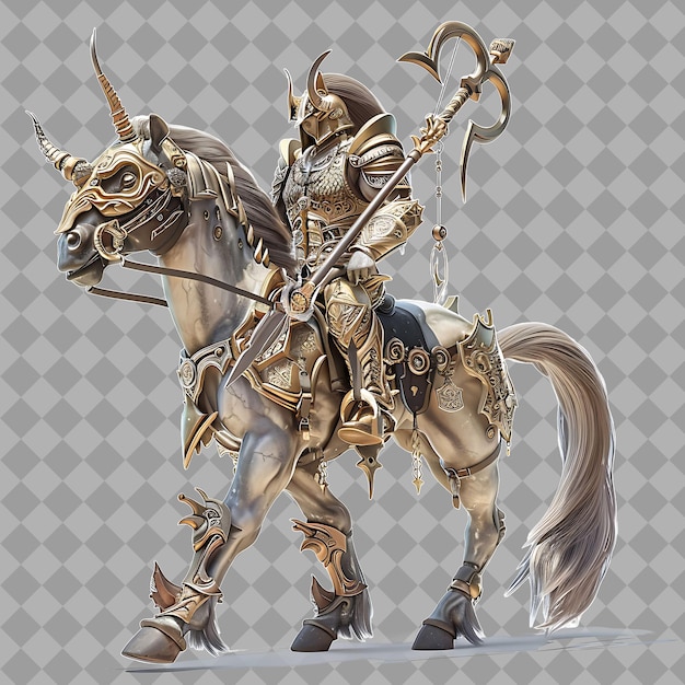 PSD majestic centaur noble steed with half human half horse form isolated high quality character render