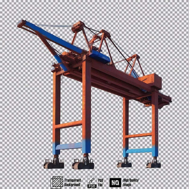 PSD a majestic container crane on transparent background