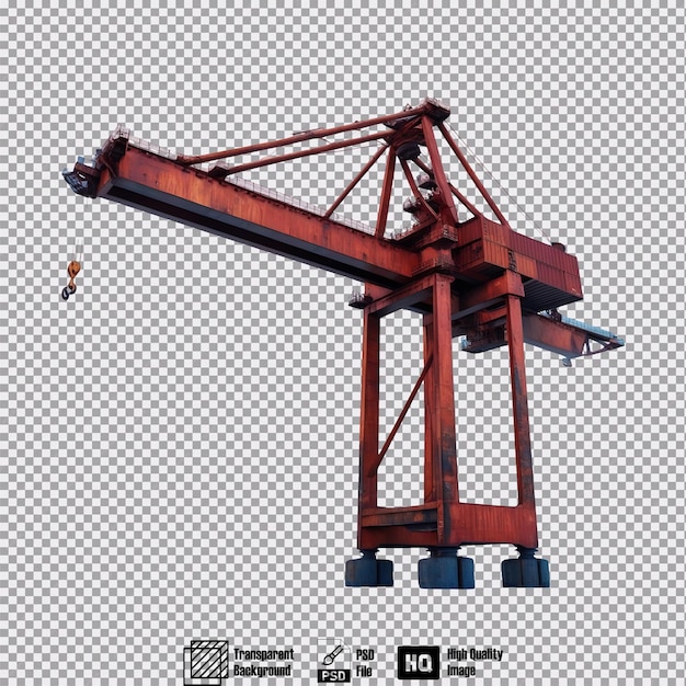 PSD a majestic container crane on transparent background