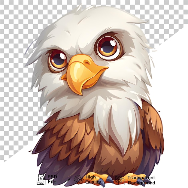 Majestic Eagle Soaring with Wings Spread no background cartoon illustration style with png design