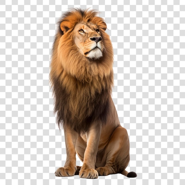 Majestic lion on transparent background