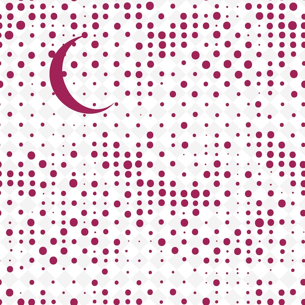 Majestic Polka Dot Pattern With Crescent Moon Icon and Varyi Nature Inspired Abstract Outline Art