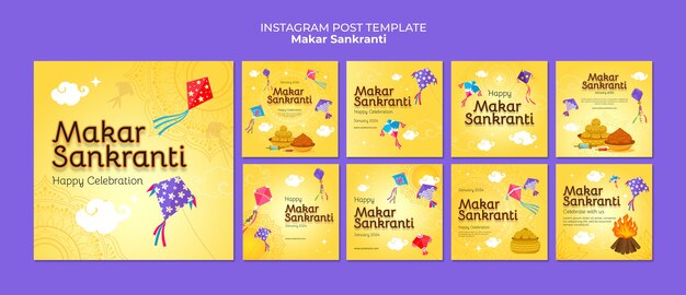 PSD makar sankranti template design