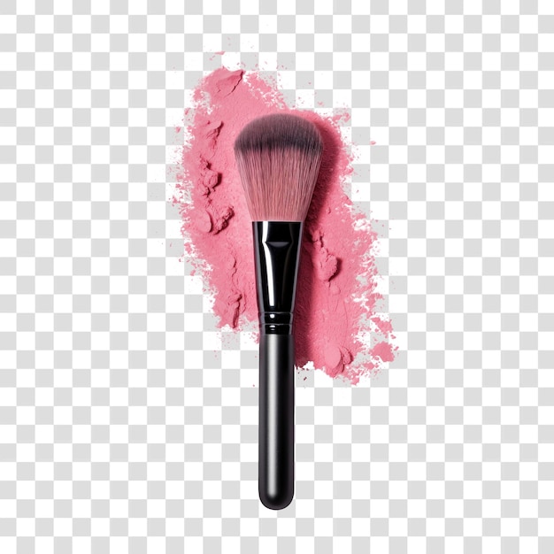 Makeup brush with pink powder