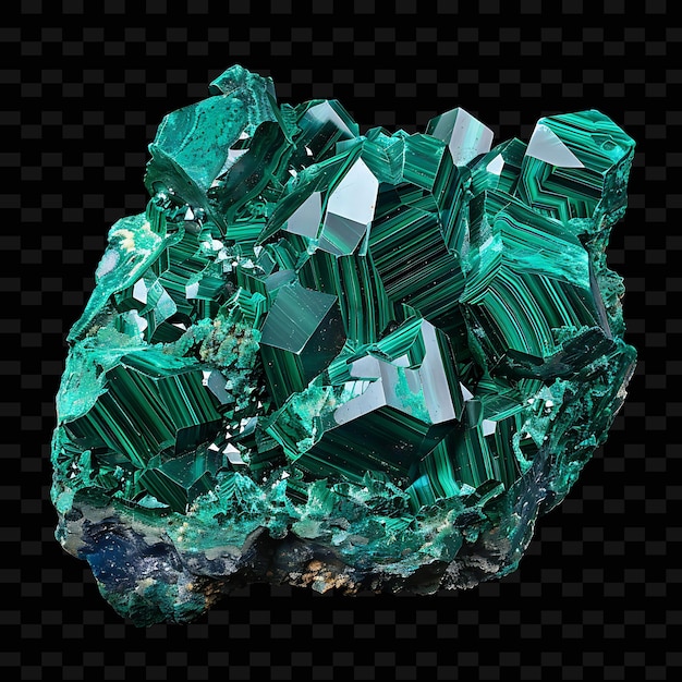 Malachite Crystals With 7 Malachite Malachite Cluster With G PNG Isolated Crystal Collection