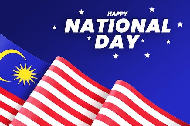 Malaysia flag design national independence day banner editable text and background