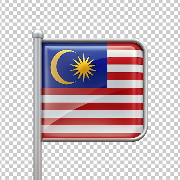 malaysia flag emoji isolated on transparent background