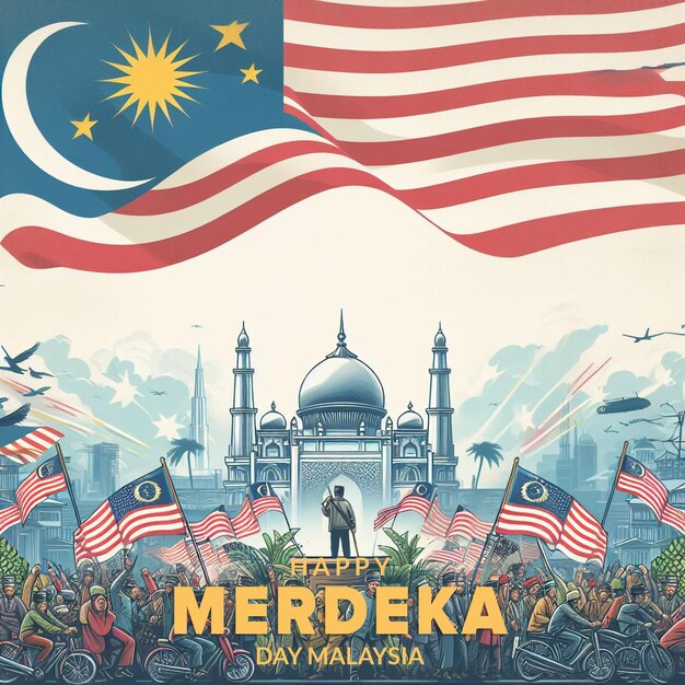 PSD malaysia independence creative merdeka day psd template