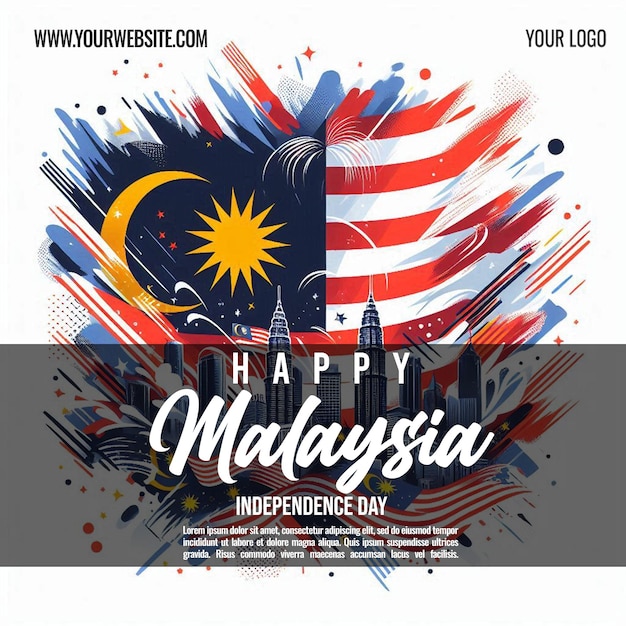 Malaysia Independence Day social media post or poster design for advertisement of Malaysia