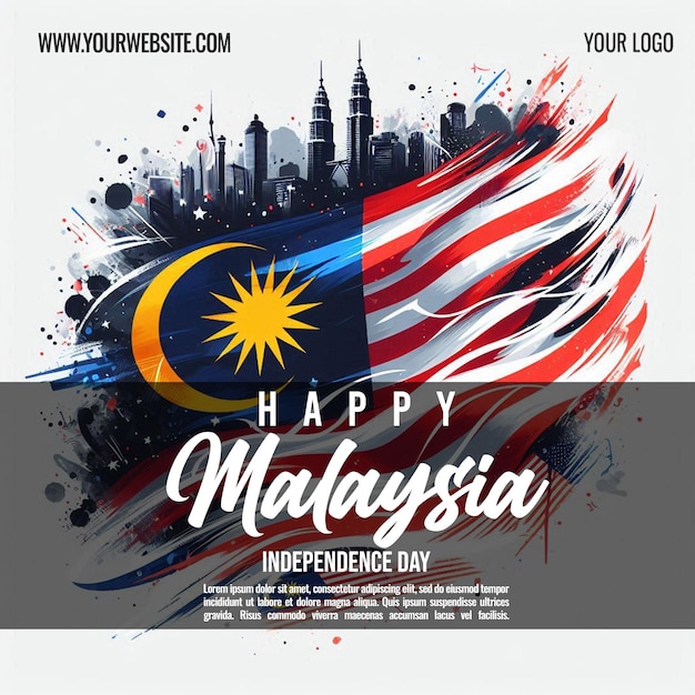 Malaysia Independence Day social media post or poster design for advertisement of Malaysia