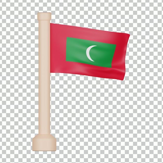 PSD maldives flag 3d icon