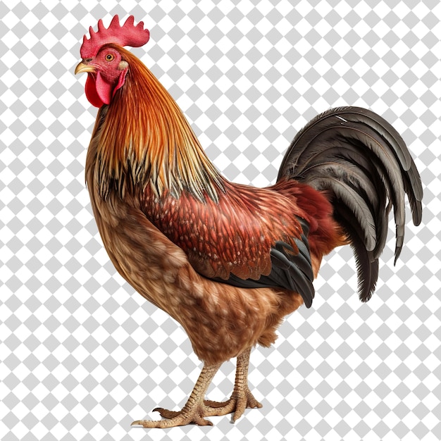 Male chicken Isolated on transparent background PSD file format