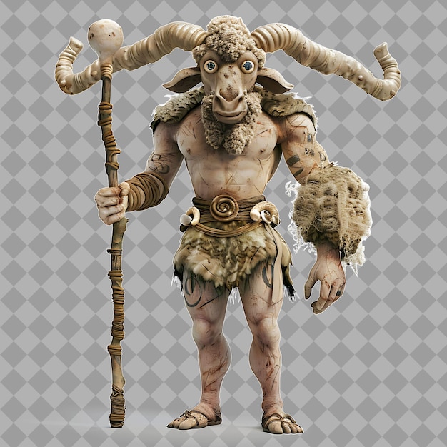 Male Cyclops Greek Mythology Style Creature With Giant Form Isolated High Quality Character Render