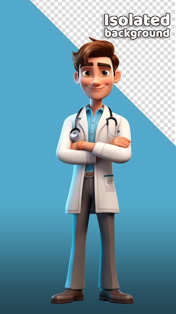 Male doctor or nurse 3d character Isolated background