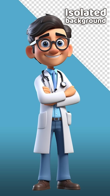 Male doctor or nurse 3d character Isolated background