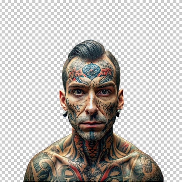 PSD male model of a man with a tattoo