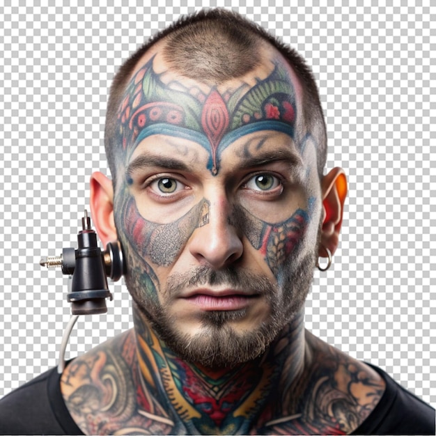 PSD male model of a man with a tattoo