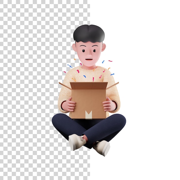 Male Open Delivery 3D Illustration