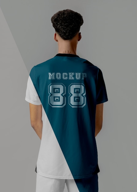 Male soccer player apparel mock-up