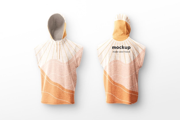 PSD male vest hoodie mockup templates 3d object editable psd