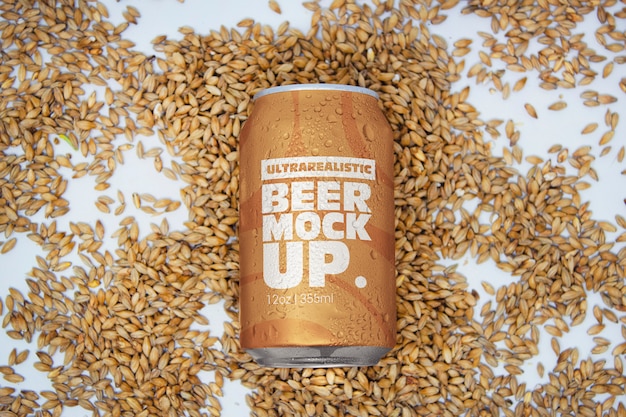  Malt Beer Can Mockup