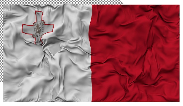 Malta Flag Waving Cloth Bump Texture Background 3D Rendering