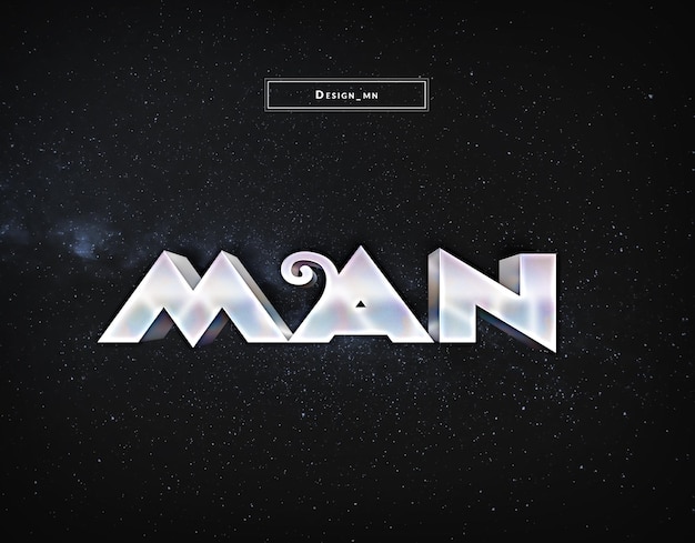 MAN 3d text effect and editable text effect