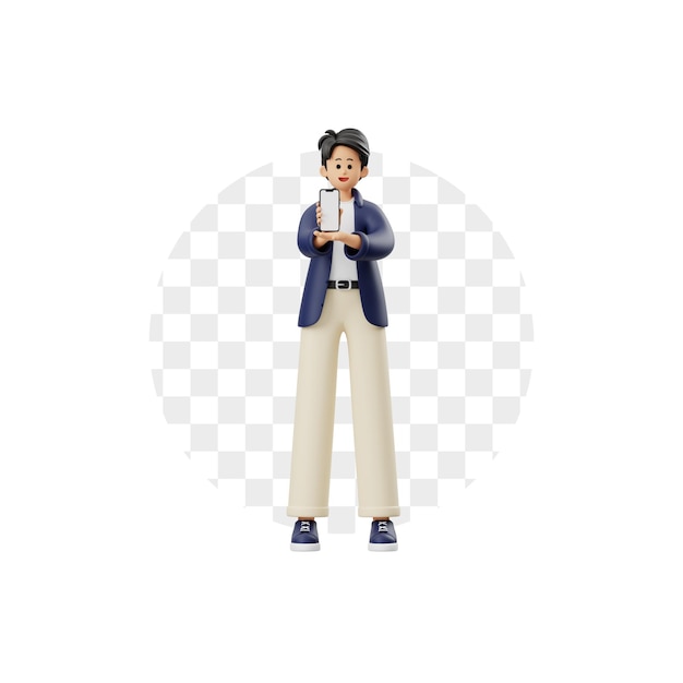 Man Advertising Mobile Phone Product 3D Character