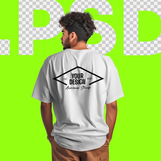 man back view t shirt mockup