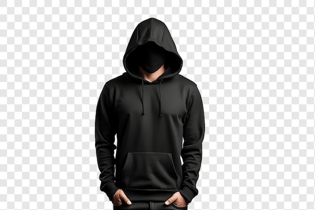 PSD man in a black hoodie mockup