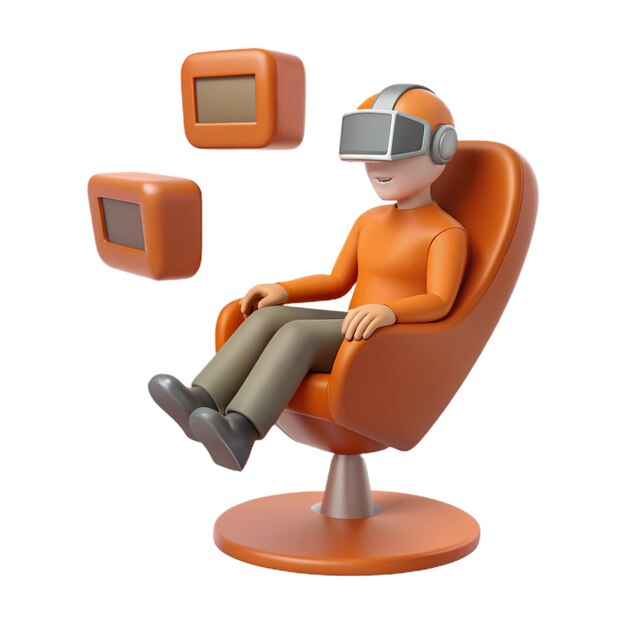 a man in a chair with a video game on it