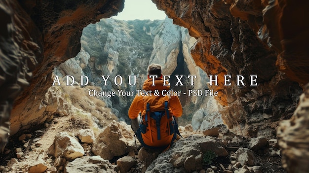 Man Contemplating Scenic View from a Cave