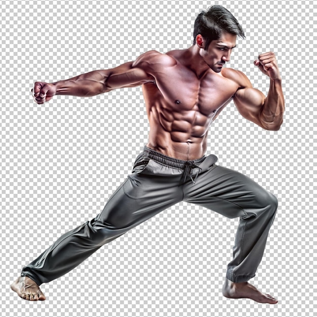 PSD man fight pose generative ai