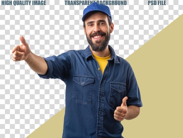 a man giving a thumbs up sign with the transparent background