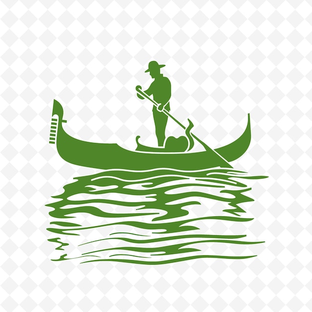 a man in a green boat on the water