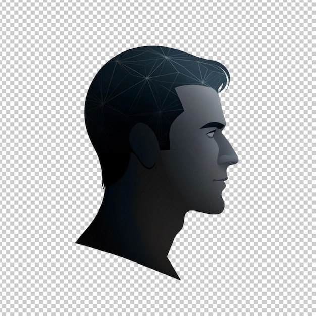 PSD man head silhouette icon vector illustration